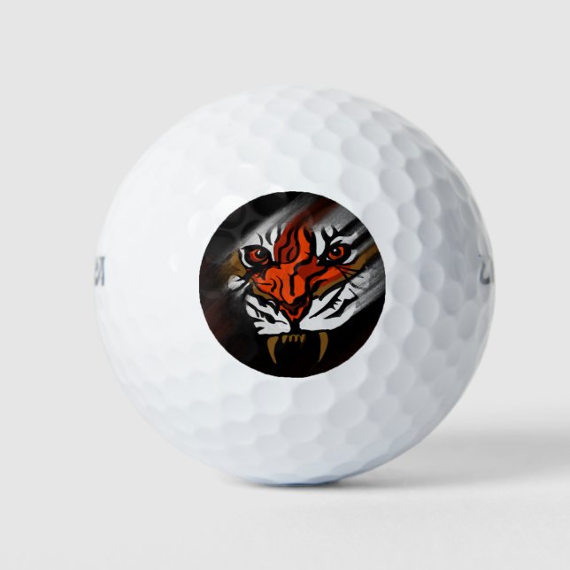 ORANGE- UND SCHWARZE STREIFEN GOLFBALL (Vorderseite)