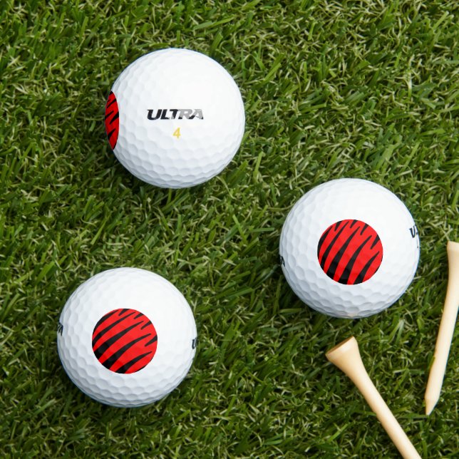 ORANGE- UND SCHWARZE STREIFEN GOLFBALL (Insitu Gras)