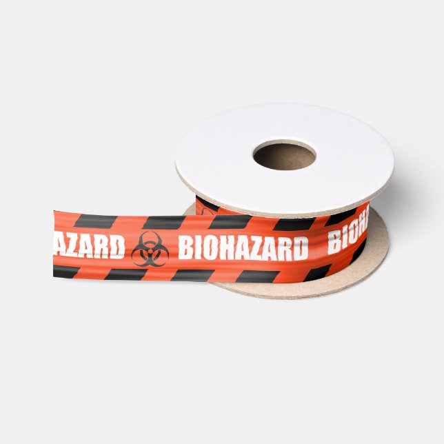 Orange und schwarzes Biogefährdung-Band Satinband (Spule)