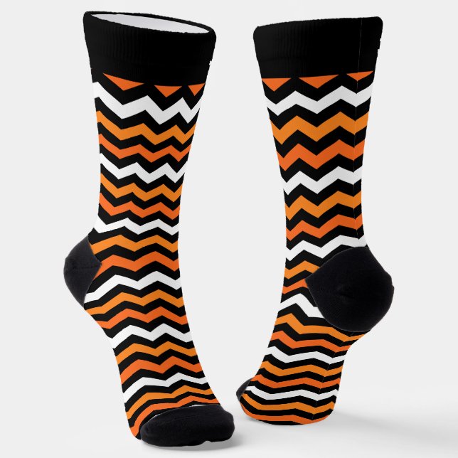 Orange und Schwarzes Halloween gestrichen Socken (Gewinkelt)