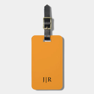 Orange und schwarzes modernes Monogramm Gepäckanhänger