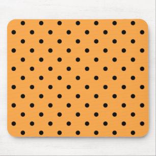 Orange und schwarzes Tupfen-Muster Mousepad