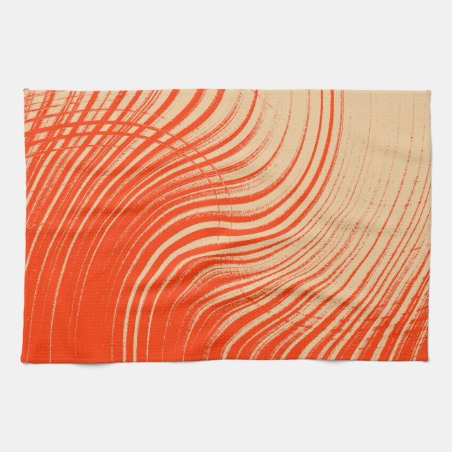 Orange und Tan Geschirrtuch (Horizontal)