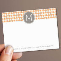 Orange und Taupe Hahnentrittmuster Muster Monogram
