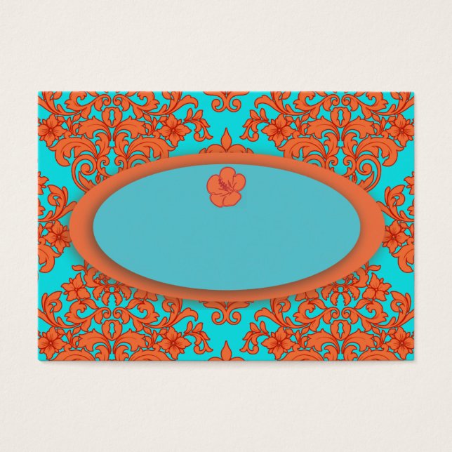 Orange und Türkis Damask (Vorderseite)