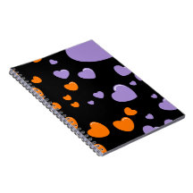 orange und violette Herzen Punkte