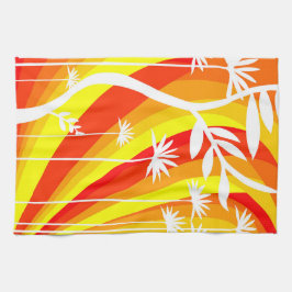 Orange und Weiß Botanisch Geschirrtuch