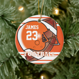 Orange und Weiß 🏈   DIY Name and number Keramikornament