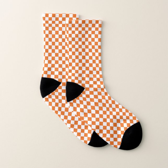 Orange und Weiß kariert Socken (Paar)
