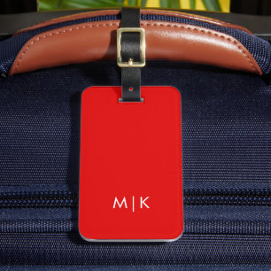 Orange und Weiß   Modernes Monogramm Gepäckanhänger