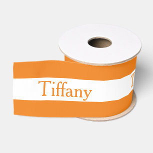 Orange und Weiß personalisieren Grosgrain Ribbon Ripsband