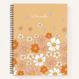 Orange und Weiße Blüten Notizbuch
