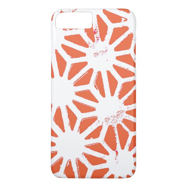 Orange und weiße geometrische Muster Case-Mate iPhone Hülle (Rückseite)