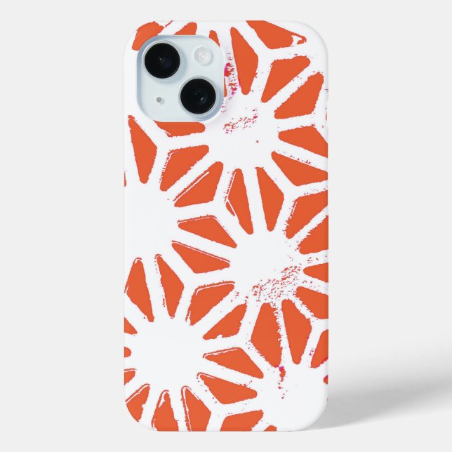 Orange und weiße geometrische Muster Case-Mate iPhone Hülle (Rückseite)