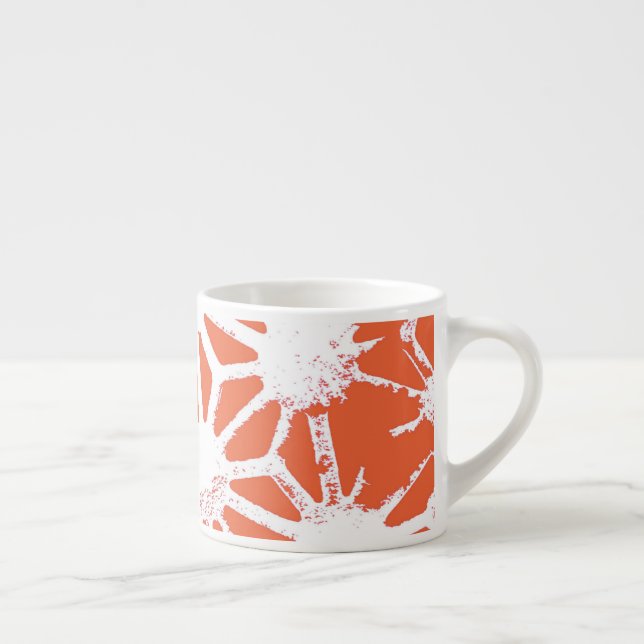 Orange und weiße geometrische Muster Espressotasse (Rechts)