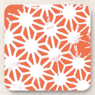Orange und weiße geometrische Muster Getränkeuntersetzer