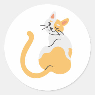 Orange und weiße Katze Süße Kitty Aufkleber 