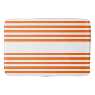 Orange und weiße Streifen Badematte