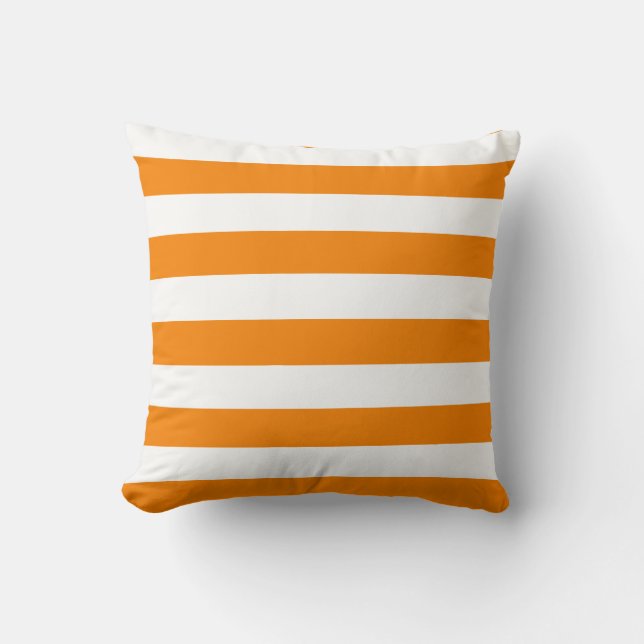 Orange und Weiße Streifen Kissen (Vorderseite)