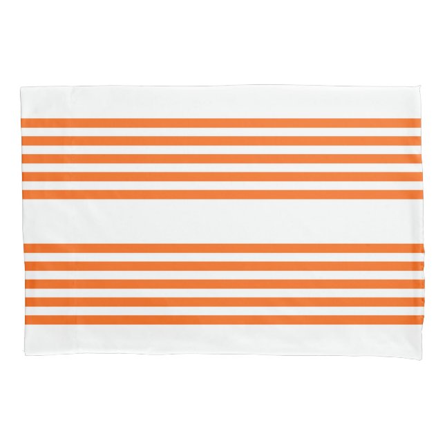 Orange und weiße Streifen Kissenbezug (Vorderseite)