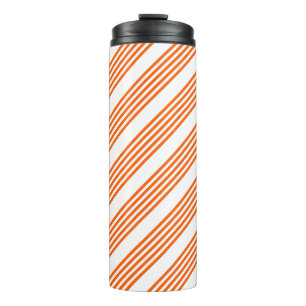 Orange und weiße Streifen Thermosbecher