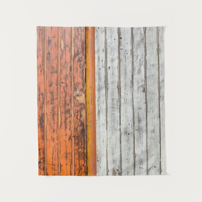 Orange und weiße Wandfarbe Wandteppich (Vorderseite)
