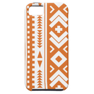 Orange und weißer gebrannt aztekischer Stammes- iPhone 5 Hülle
