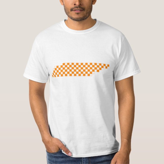 Orange und weißes Collegepixel Tennessee T-Shirt (Vorderseite)