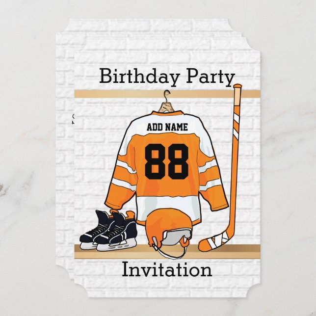 Orange und weißes einladung (Vorne/Hinten)