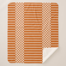 Orange- und Weißgeometrische Schachbrett und Strei Sherpadecke