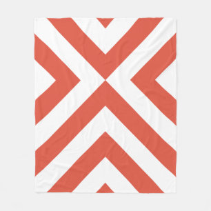Orange und White Chevrons Fleecedecke