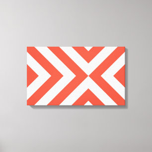 Orange und White Chevrons Leinwanddruck