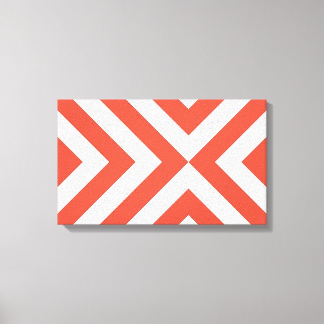 Orange und White Chevrons Leinwanddruck (Vorderseite)