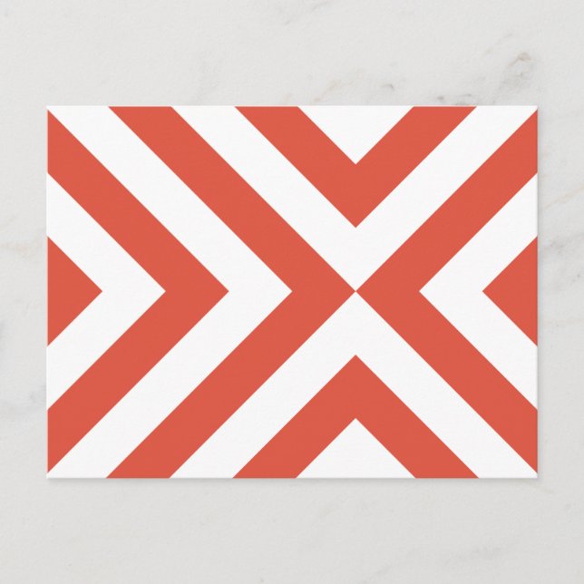 Orange und White Chevrons Postkarte (Vorderseite)