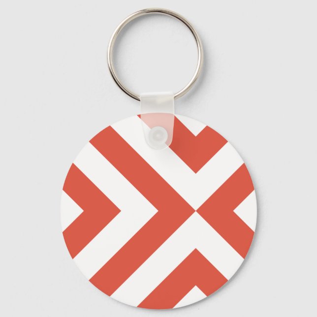 Orange und White Chevrons Schlüsselanhänger (Vorderseite)