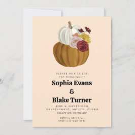 Orange und White Fall Pumpkin Gelbe Hochzeit Einladung