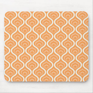 Orange und White Geometric Retro Mousepad