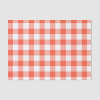Orange und White Gingham Karo Pattern Seidenpapier