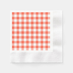 Orange und White Gingham Karo Pattern Serviette