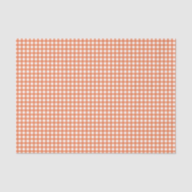 Orange und White Gingham Seidenpapier (Vorderseite)