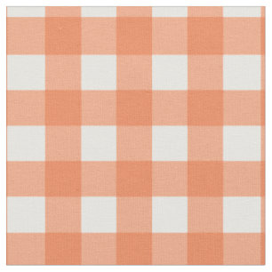 Orange und White Gingham Stoff