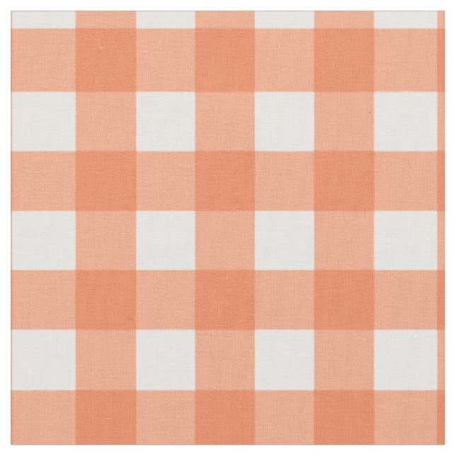 Orange und White Gingham Stoff (Nahaufnahme)