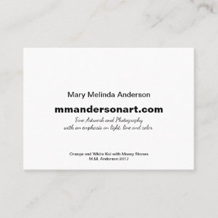 Orange und White Koi Artist Business Card Visitenkarte