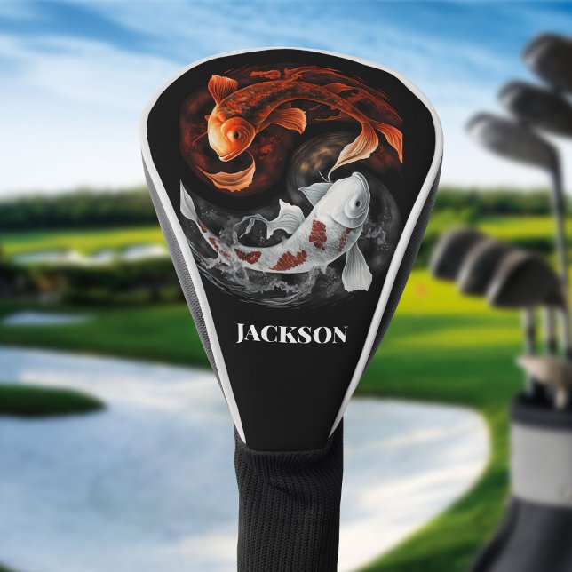 Orange und White Lucky Koi Fisch Japan Kunst Custo Golf Headcover (Von Creator hochgeladen)