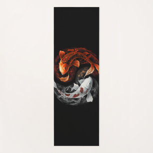 Orange und White Lucky Koi Fisch Japan Kunst Yogamatte