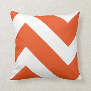 Orange und White Modern Zickzack Geometric Kissen