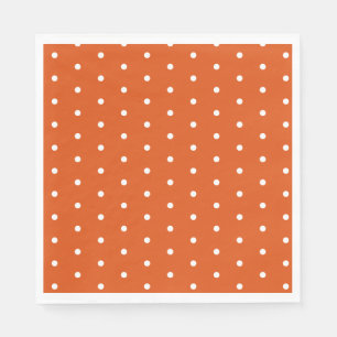 Orange und White Polka Dot Serviette