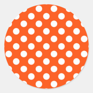 Orange und White Polka Dot Sticker