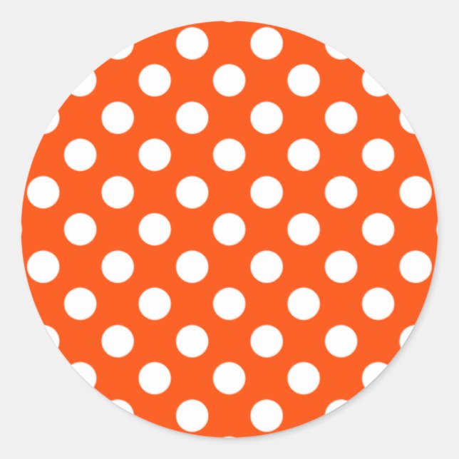 Orange und White Polka Dot Sticker (Vorderseite)