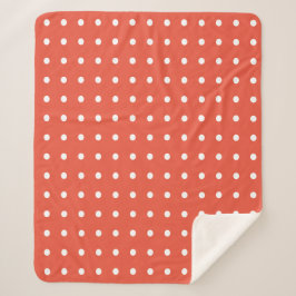 Orange und White Polka Dots Sherpadecke